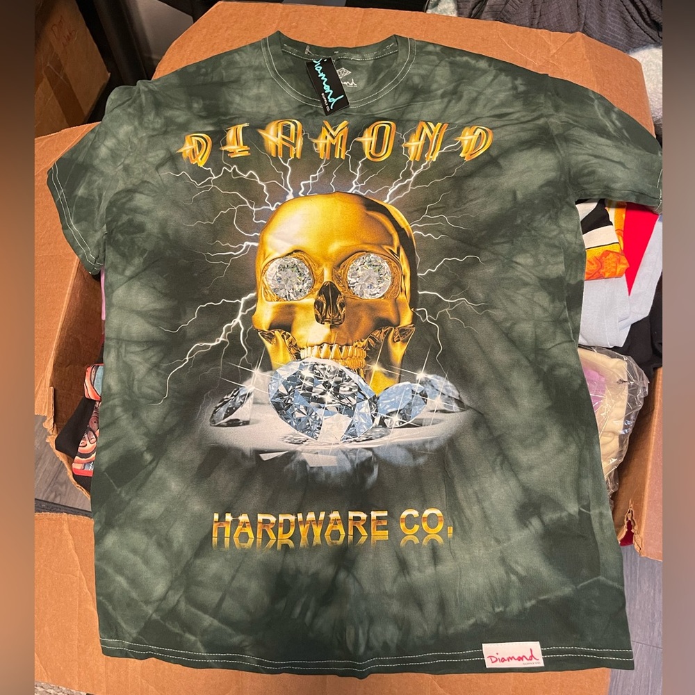 Diamond Supply Co Gold Skull Tee Men’s Sz M BNWT Rare tye dyed